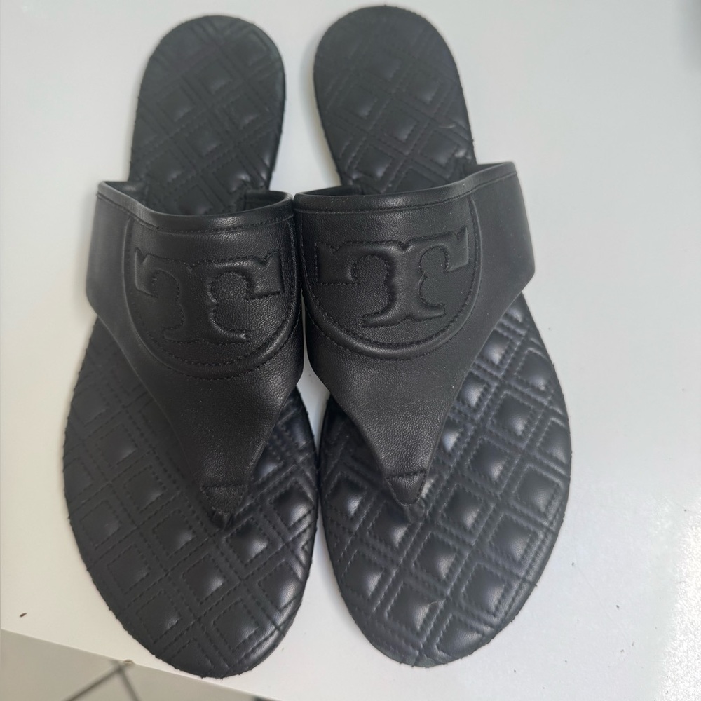 Tory Burch Black Quilted Flats